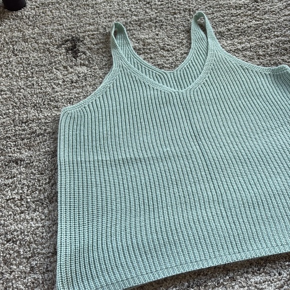 Mint Green Knit Tank Top 
Vneck Vback Lightweight perfect for summer or layering - Picture 3 of 10